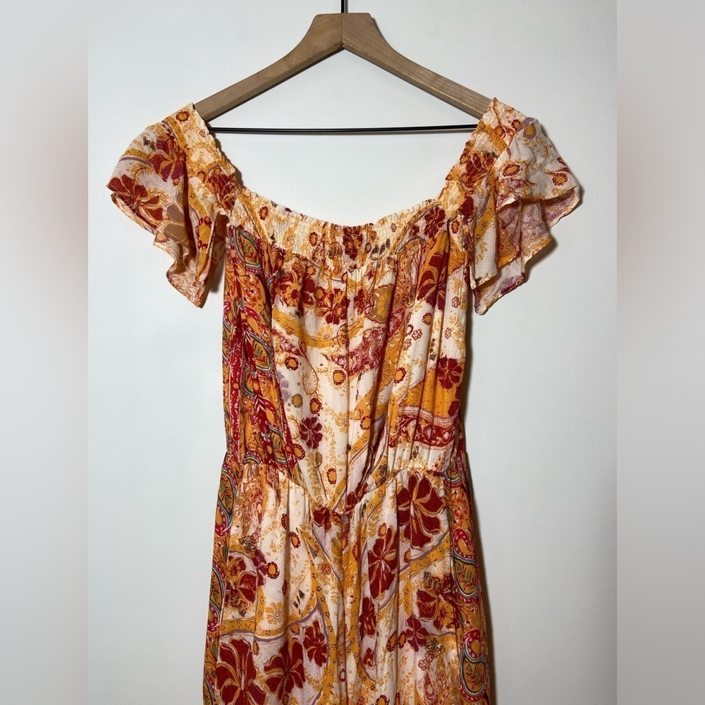 Free People Carmen Jumpsuit Off Shoulder Floral Wide Leg Size S - Picture 10 of 16